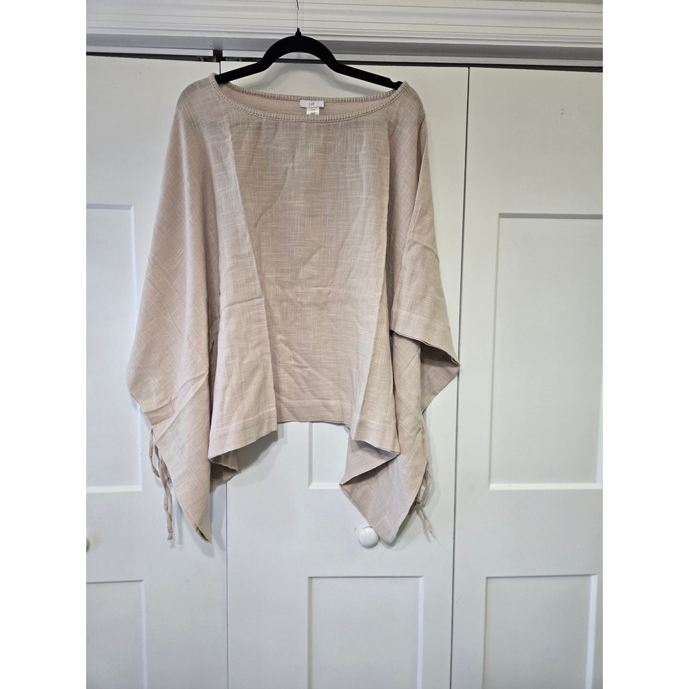 J.Jill Tan Cotton Viscose Blend Tie Side Poncho Top  fits XL-3X